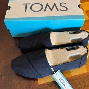 Toms Alpargata Black/Black Recycled Cotton Canvas. Size 8.5